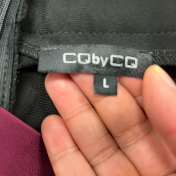 Vintage Maroon/ Black Color Block High Waisted Wide Leg Dress Pants Sz. L - Picture 6 of 9